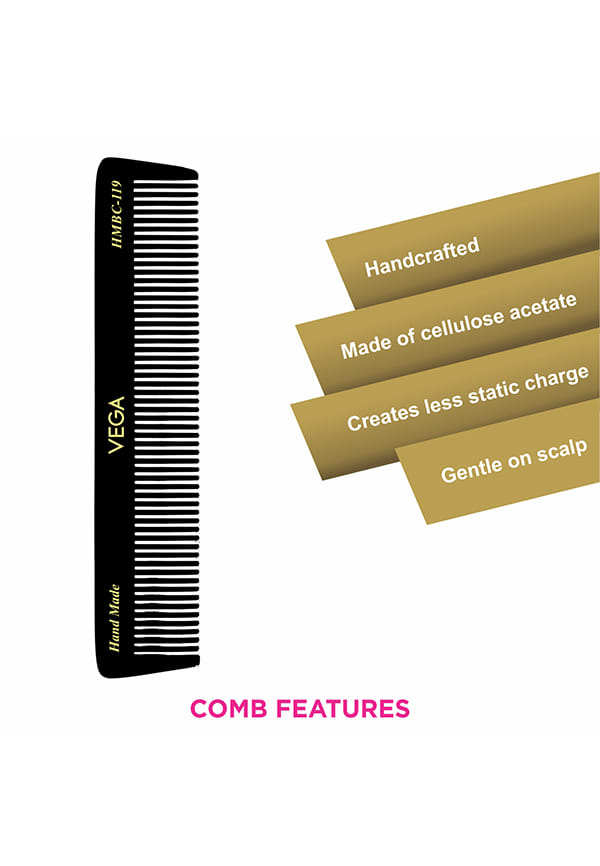 Dressing Hair Comb, Blackfor Men and Women, Handmade, (HMBC-119) – thumbnail 3