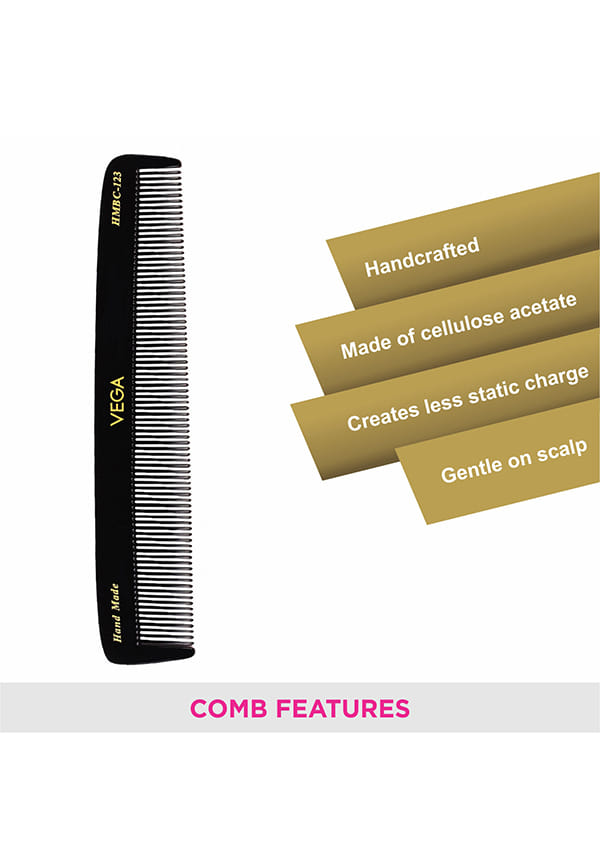 Dressing Hair Comb, Handmadefor Men and Women, Black (HMBC-123) – thumbnail 3