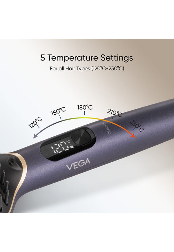 Hair Straightener Brush with 12 Hrs Straightening Effect, Triple Care & ThermoProtect, Frizz-Free Hair, 5 Temp Settings – thumbnail 5