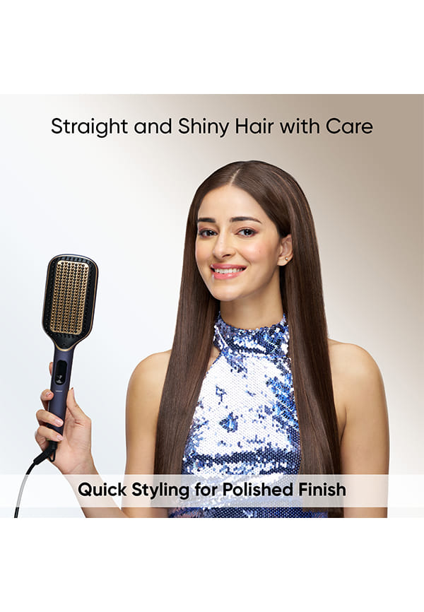 Hair Straightener Brush with 12 Hrs Straightening Effect, Triple Care & ThermoProtect, Frizz-Free Hair, 5 Temp Settings – thumbnail 7