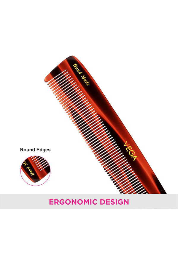 Vega Handcrafted Graduated Dressing Hair Comb made with Cellulose Acetate (HMC-32) – thumbnail 4