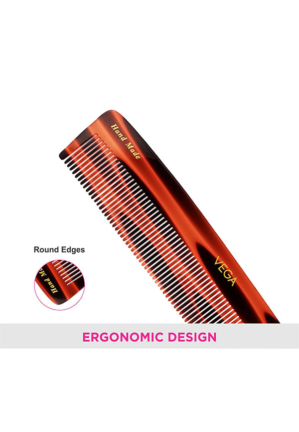 Vega Handcrafted Graduated Dressing Hair Comb made with Cellulose Acetate (HMC-42) – thumbnail 5