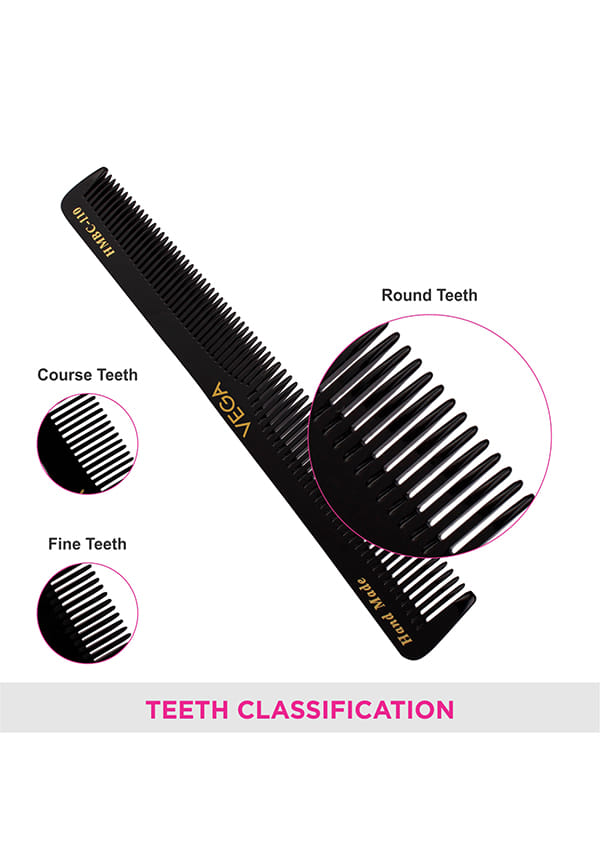 General Grooming Hair Combfor Men and Women, Black, Handmade, (HMBC-110) – thumbnail 4
