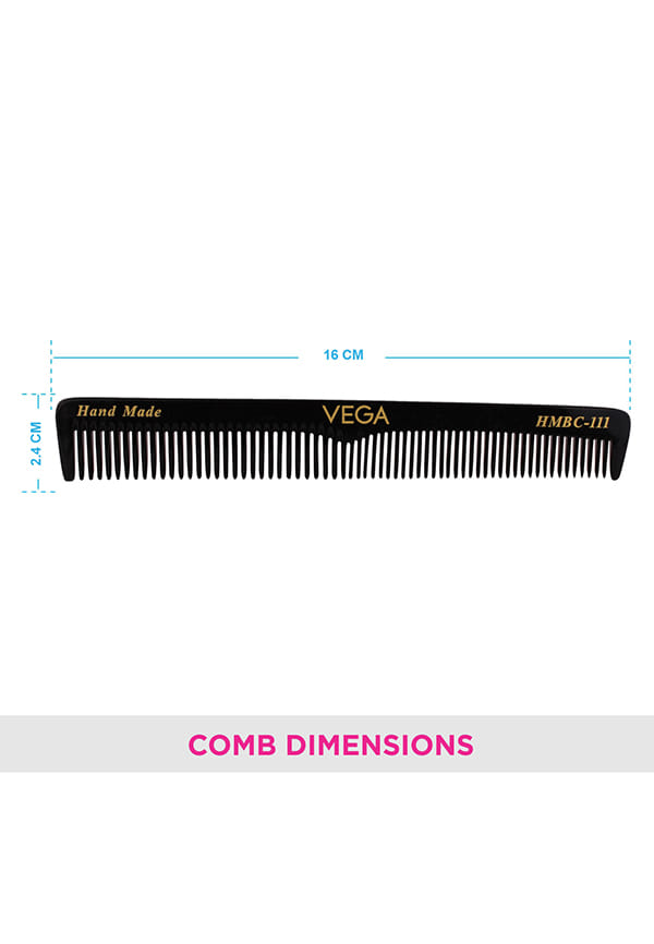 General Grooming Hair Combfor Men and Women Black, Handmade, (HMBC-111) – thumbnail 2