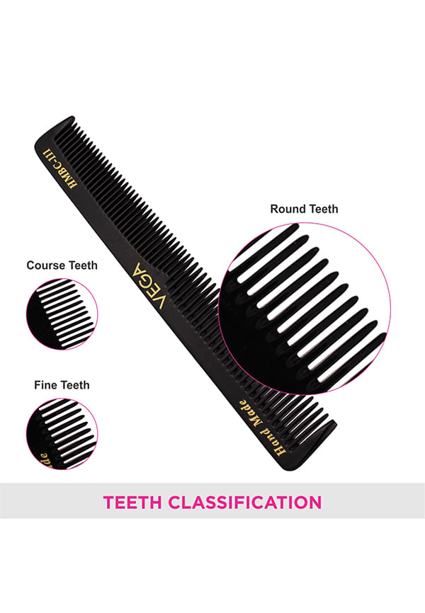 General Grooming Hair Combfor Men and Women Black, Handmade, (HMBC-111) – thumbnail 4
