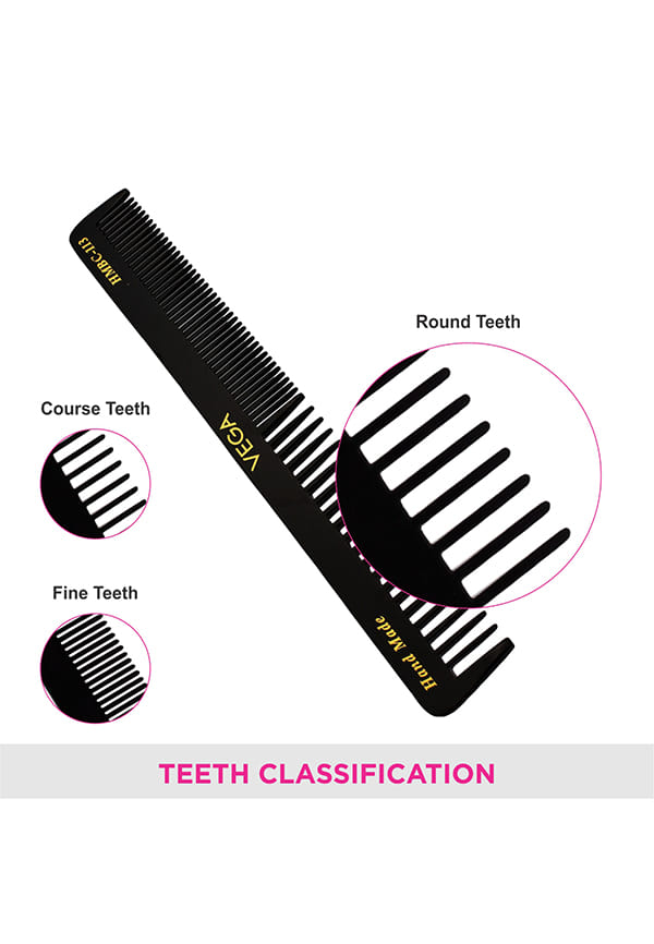 General Grooming Hair Combfor Men and Women, Black,Handmade, (HMBC-113) – thumbnail 4