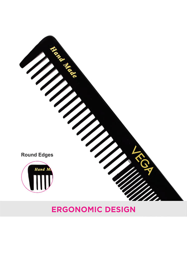 General Grooming Hair Combfor Men and Women, Black,Handmade, (HMBC-113) – thumbnail 5