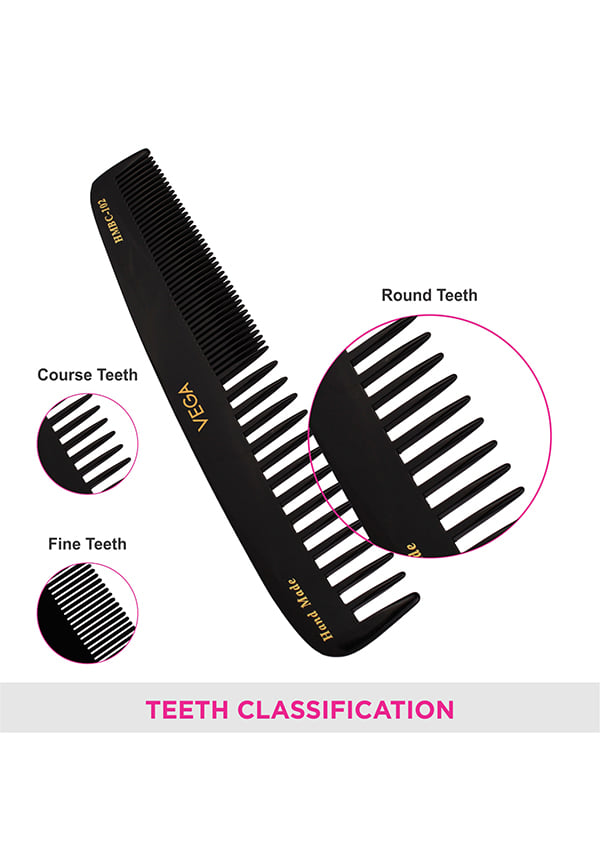 Graduated Black Dressing Hair Combfor Men and Women,Black, Handmade, (HMBC-102) – thumbnail 4