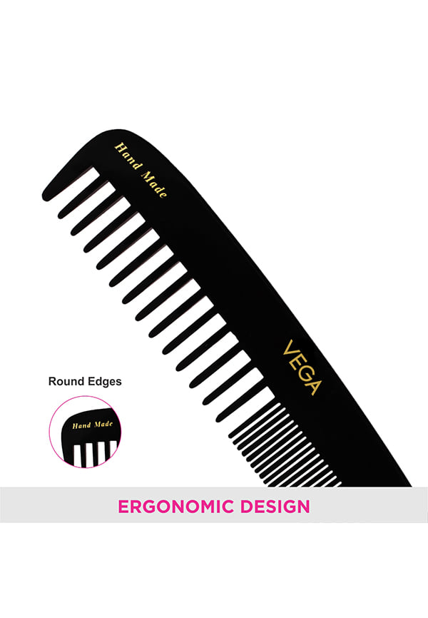 Graduated Black Dressing Hair Combfor Men and Women,Black, Handmade, (HMBC-102) – thumbnail 5
