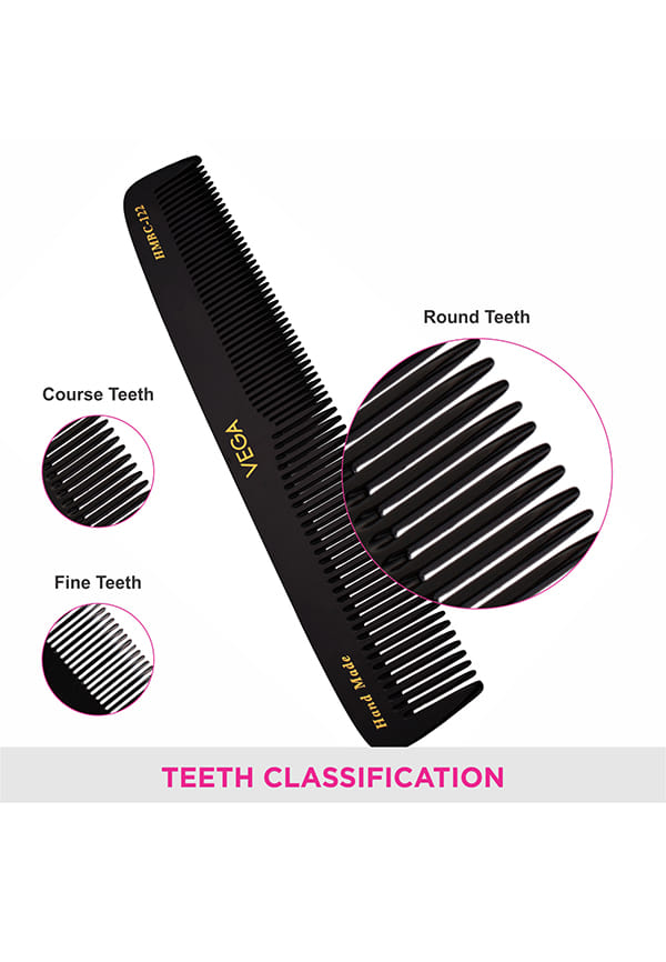 Graduated Dressing Hair Combfor Men and Women, Black, Handmade, (HMBC-122) – thumbnail 4