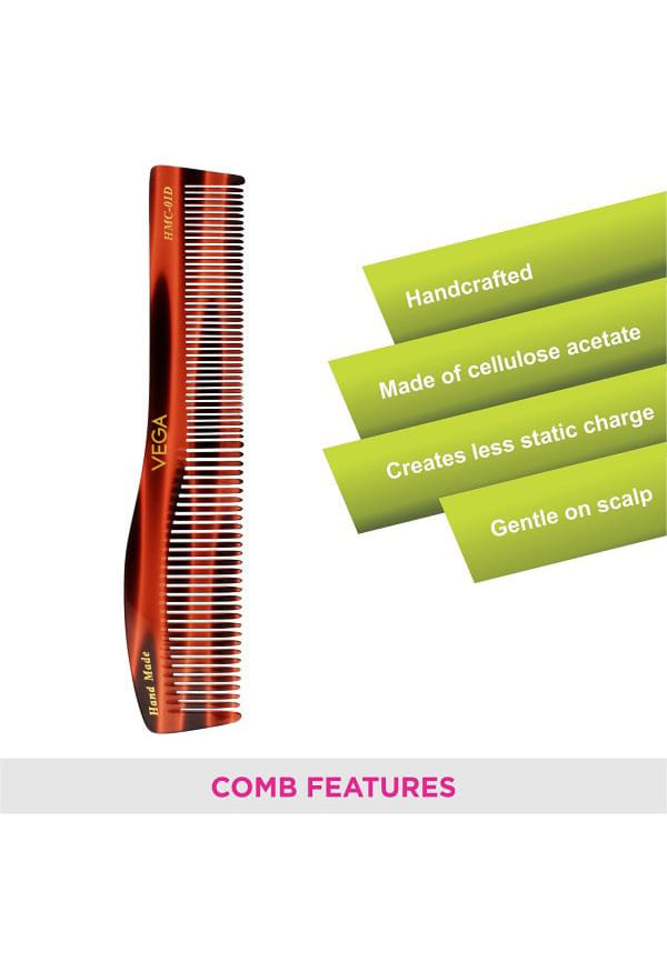Vega Handcrafted Graduated Dressing Hair Comb (HMC-01D) – thumbnail 3