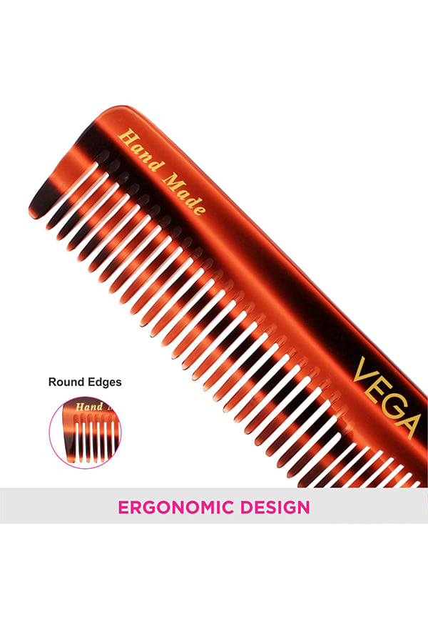 Vega Handcrafted Graduated Dressing Hair Comb made with Cellulose Acetate (HMC-26D) – thumbnail 5