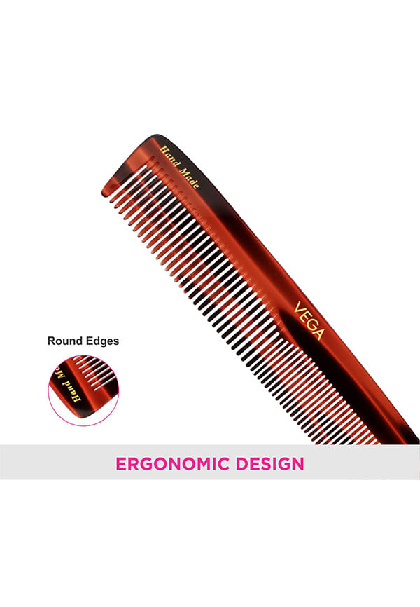 Vega Handcrafted Graduated Dressing Hair Comb made with Cellulose Acetate (HMC-32D) – thumbnail 5