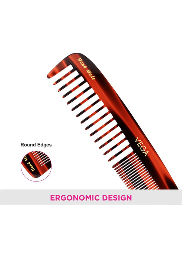 Vega Handcrafted Small Shampoo Hair Comb made with Cellulose Acetate (HMC-34D) – thumbnail 5