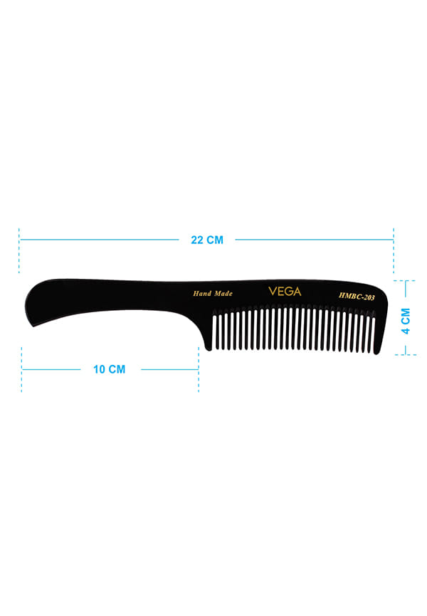 Grooming Hair Comb,Handmadefor Men and Women,Black, (HMBC-203) – thumbnail 3