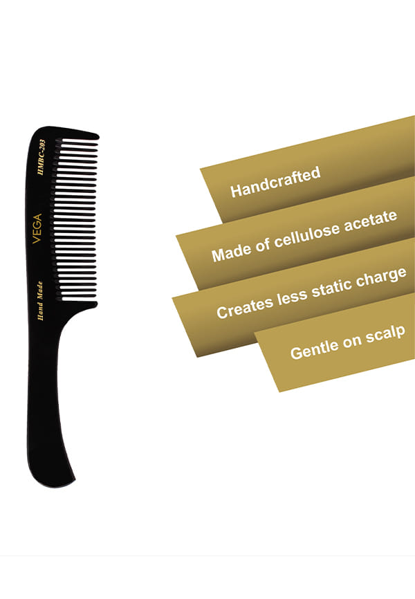 Grooming Hair Comb,Handmadefor Men and Women,Black, (HMBC-203) – thumbnail 4