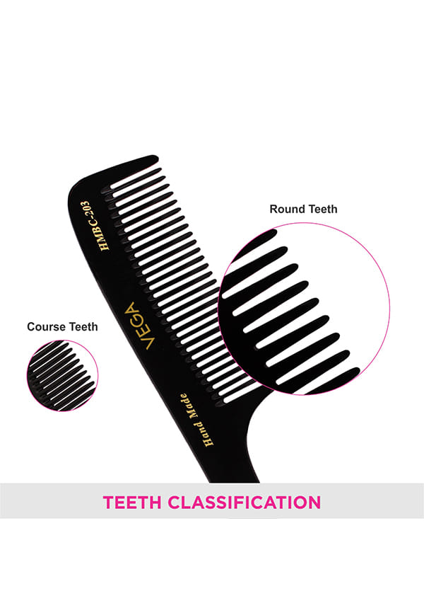 Grooming Hair Comb,Handmadefor Men and Women,Black, (HMBC-203) – thumbnail 4