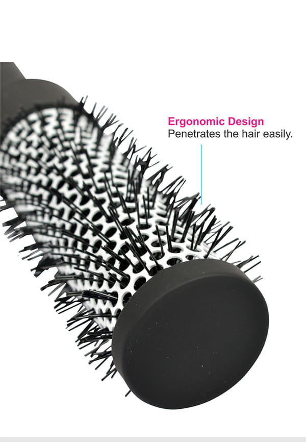 Hot Curl Hair Brushfor Add Shine & Volume, Blow Drying, Perfect for Hair Styling Curling, Straightening, Big (E16-PRB) – thumbnail 6