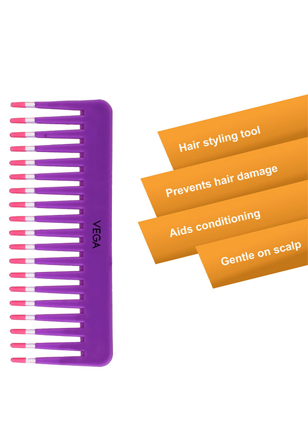 Lilac Shampoo Combfor Detangling Hair, Purple (1268) – thumbnail 4