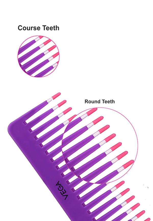 Lilac Shampoo Combfor Detangling Hair, Purple (1268) – thumbnail 5