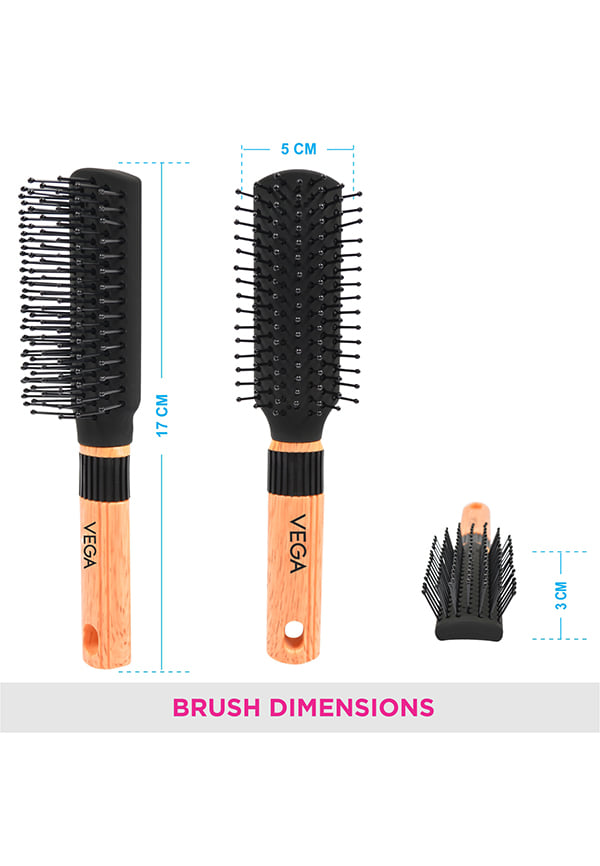 Vega Mini Flat Hair Brush (India's No. 1* Hair Brush Brand) for Men & Women (R5-FB) – thumbnail 2