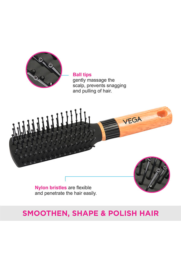 Vega Mini Flat Hair Brush (India's No. 1* Hair Brush Brand) for Men & Women (R5-FB) – thumbnail 3