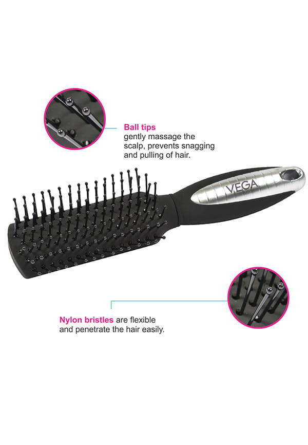 Mini Flat Hair Brush (India's No. 1* Hair Brush Brand) for Men & Women(R7-FB) – thumbnail 4