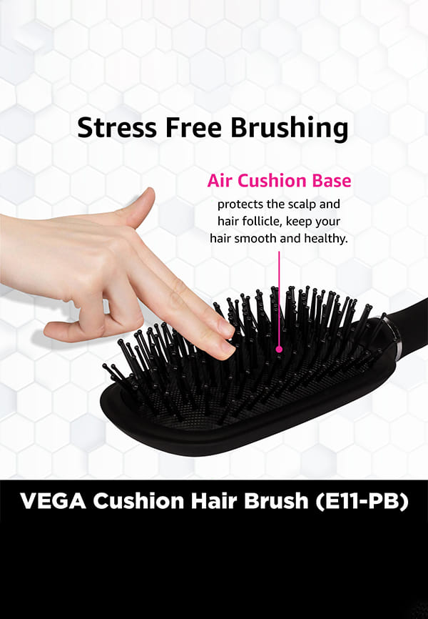 Vega Paddle Hair Brush (India's No.1* Hair Brush Brand) for Women & Men, Smooth Hair, Color May Vary (E11-PB) – thumbnail 3