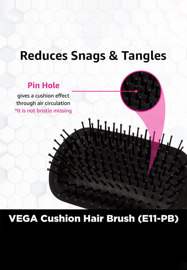 Vega Paddle Hair Brush (India's No.1* Hair Brush Brand) for Women & Men, Smooth Hair, Color May Vary (E11-PB) – thumbnail 4