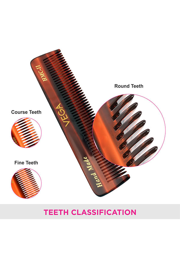 Vega Handcrafted Pockect Hair Comb made with Cellulose Acetate (HMC-11) – thumbnail 4