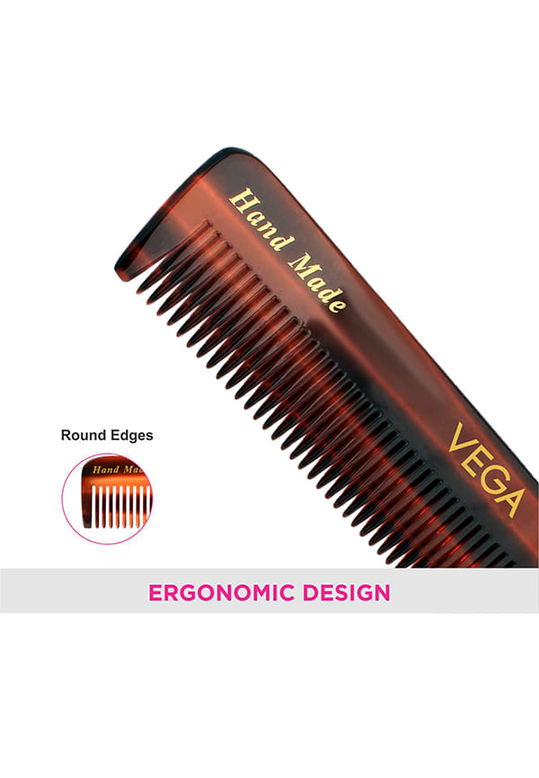 Vega Handcrafted Pockect Hair Comb made with Cellulose Acetate (HMC-11) – thumbnail 5