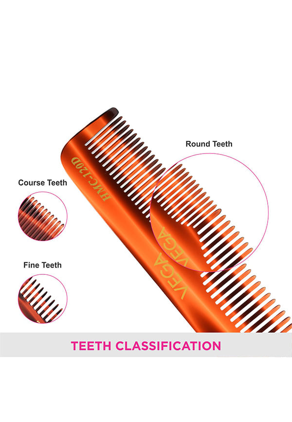 Vega Handcrafted Pockect Hair Comb made with Cellulose Acetate (HMC-120D) – thumbnail 4