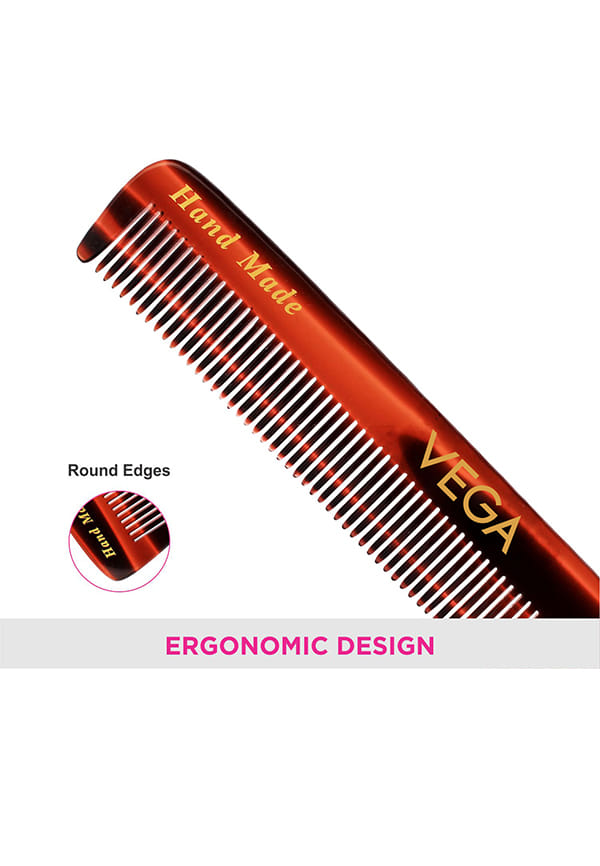 Vega Handcrafted Pockect Hair Comb made with Cellulose Acetate (HMC-121) – thumbnail 5