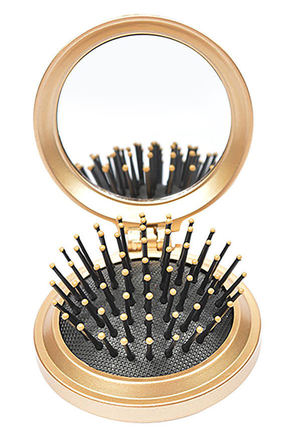 Compact Hair Brushwith Foldable Mirror for Men and Women (R2-FM) – thumbnail 5
