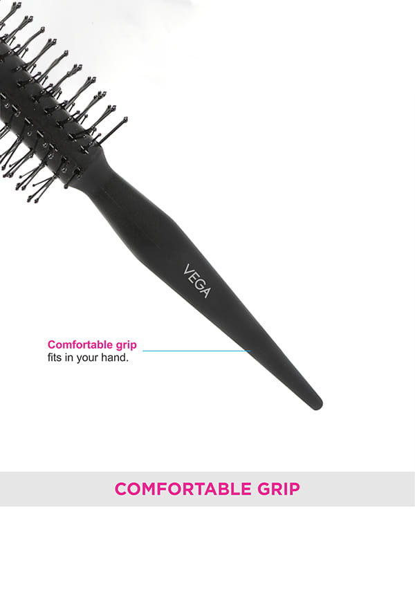 Vega Professional Curling Hair Brush (India's No.1* Hair Brush Brand) for Adding Curls, Volume & Waves In Hairs| Men and Women| Color May Vary (E2-PR) – thumbnail 6