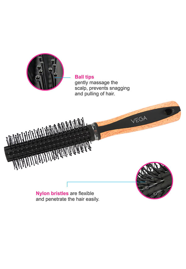 Round Hair Brushfor Adding Curls, Volume & Waves In Hairs| Men and Women| All Hair Types (H6-RB) – thumbnail 4