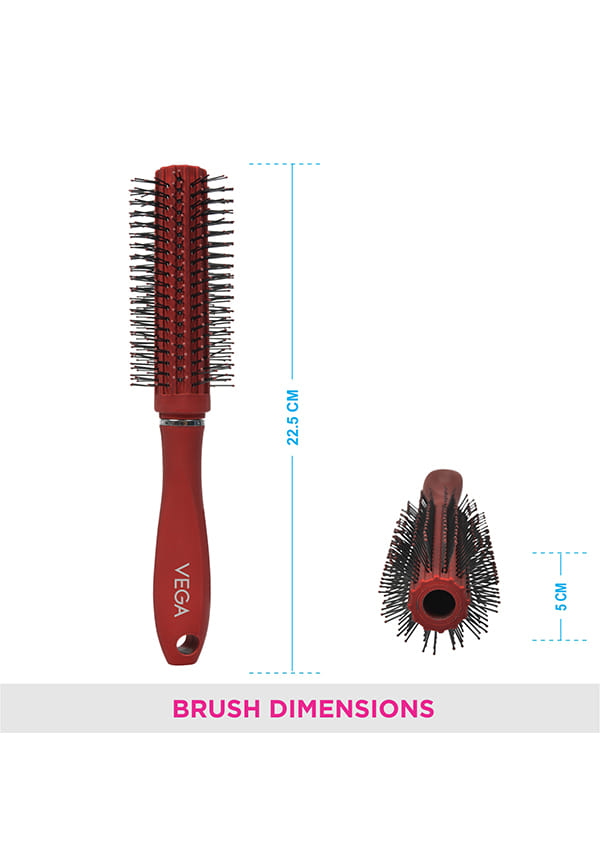 Vega Round Hair Brush (India's No.1* Hair Brush Brand) for Adding Curls, Volume & Waves In Hairs| Men and Women| All Hair Types, Color May Vary, (E11-RB) – thumbnail 2
