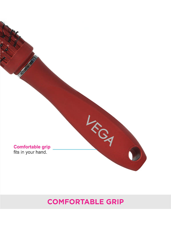 Vega Round Hair Brush (India's No.1* Hair Brush Brand) for Adding Curls, Volume & Waves In Hairs| Men and Women| All Hair Types, Color May Vary, (E11-RB) – thumbnail 6