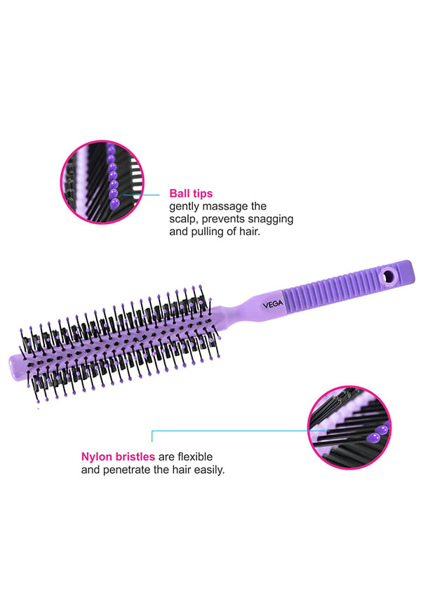 Round Hair Brushfor Adding Curls, Volume & Waves In Hairs| Men and Women| All Hair Types, Color May Vary (R2-RB) – thumbnail 4