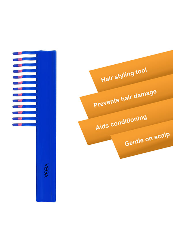 Shampoo Combwith Wide Tooth, Blue (1269) – thumbnail 4