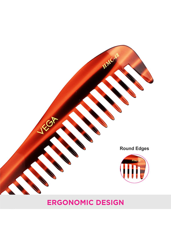 Vega Handcrafted Small Shampoo Hair Comb made with Cellulose Acetate (HMC-48) – thumbnail 5