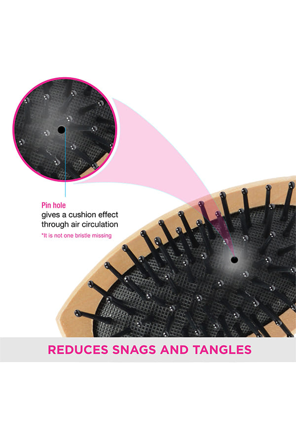 Vega Small Wooden Cushioned Hair Brush (India's No.1* Hair Bursh Brand) for Men and Women (E2-BB) – thumbnail 4