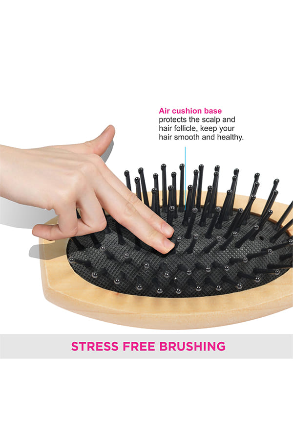 Vega Small Wooden Cushioned Hair Brush (India's No.1* Hair Bursh Brand) for Men and Women (E2-BB) – thumbnail 5