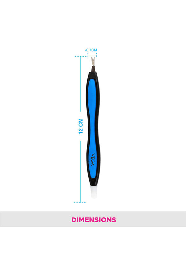 Vega Soft Touch Cutical Trimmer and Pusher, Black / Blue (CTP-01 N) – thumbnail 2