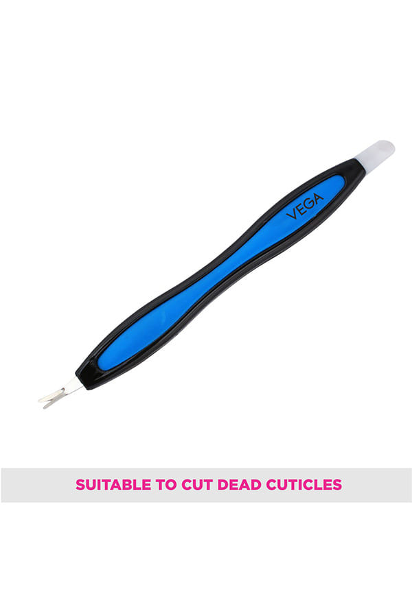 Vega Soft Touch Cutical Trimmer and Pusher, Black / Blue (CTP-01 N) – thumbnail 5