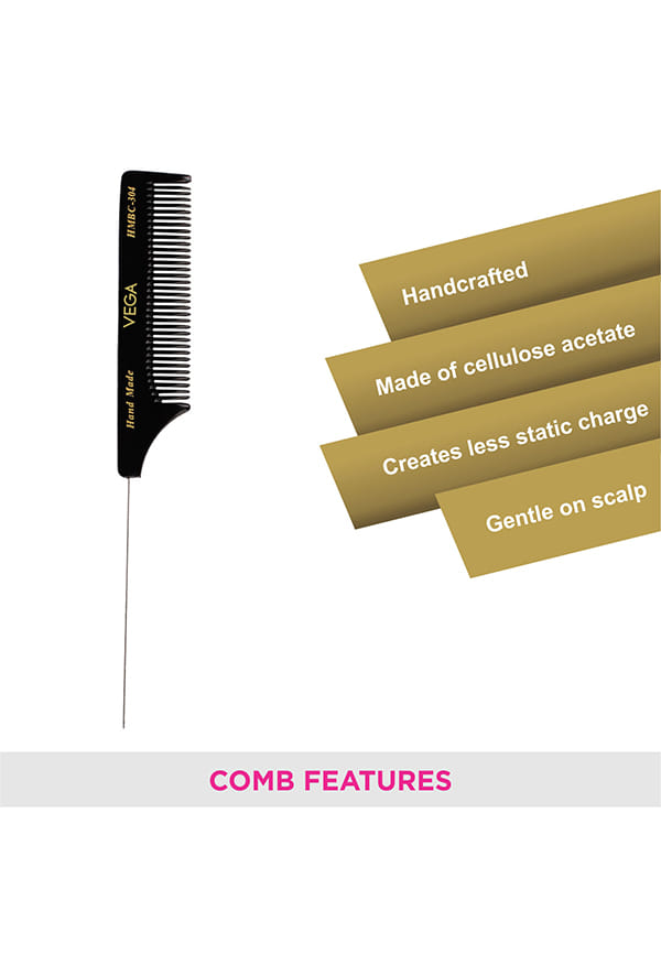Tail Hair Comb with Steel Pin for Women, (HMBC-304) – thumbnail 3