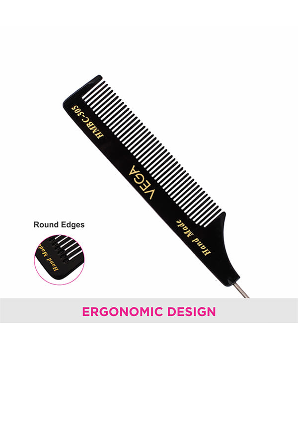 Tail Hair Comb with Steel Pin for Women, (HMBC-305) – thumbnail 5
