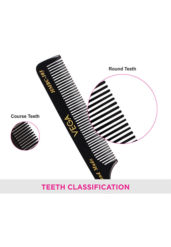 Tail Hair Comb,Handmade for Women,Black, (HMBC-303) – thumbnail 4