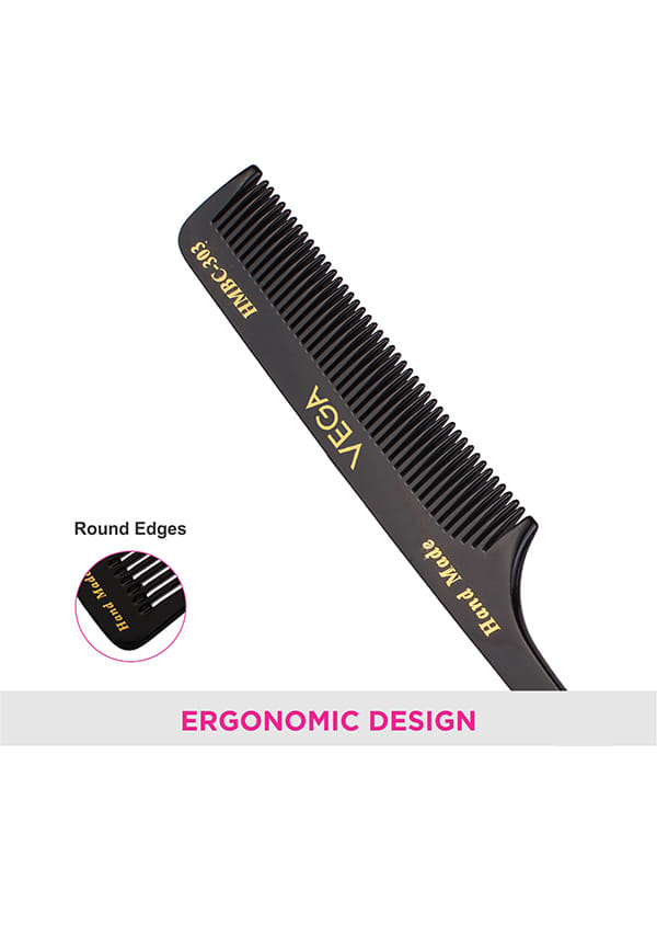 Tail Hair Comb,Handmade for Women,Black, (HMBC-303) – thumbnail 5