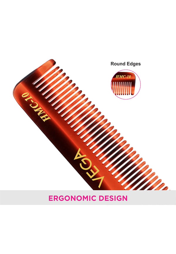 Vega Handcrafted Tail Hair Comb made with Cellulose Acetate (HMC-10) – thumbnail 5